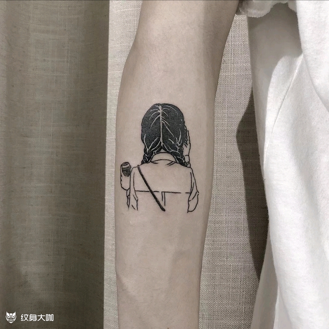 小清新 背影_纹身图案手稿图片_dc的纹身作品集