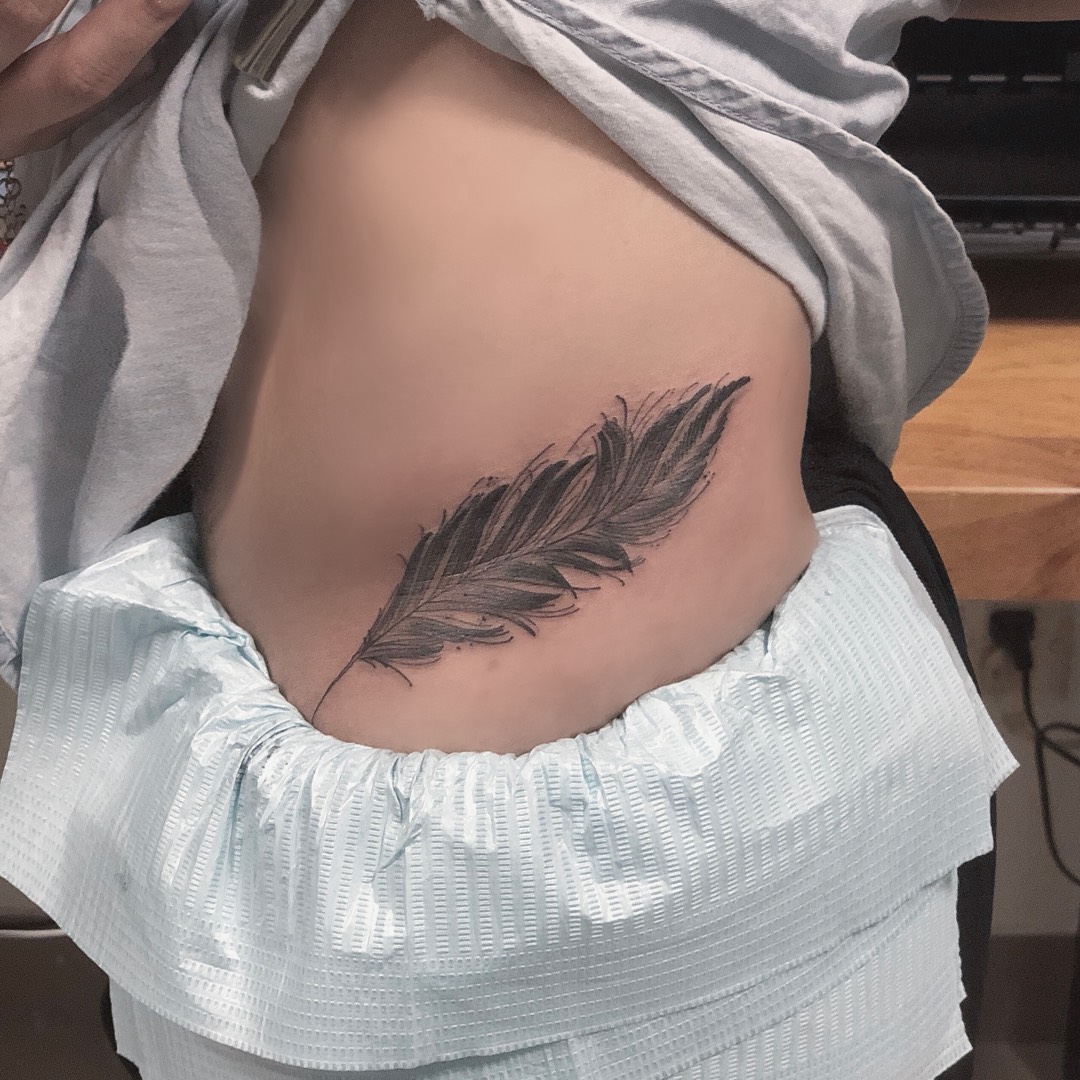 疤痕遮盖羽毛_纹身图案手稿图片_king的纹身作品集
