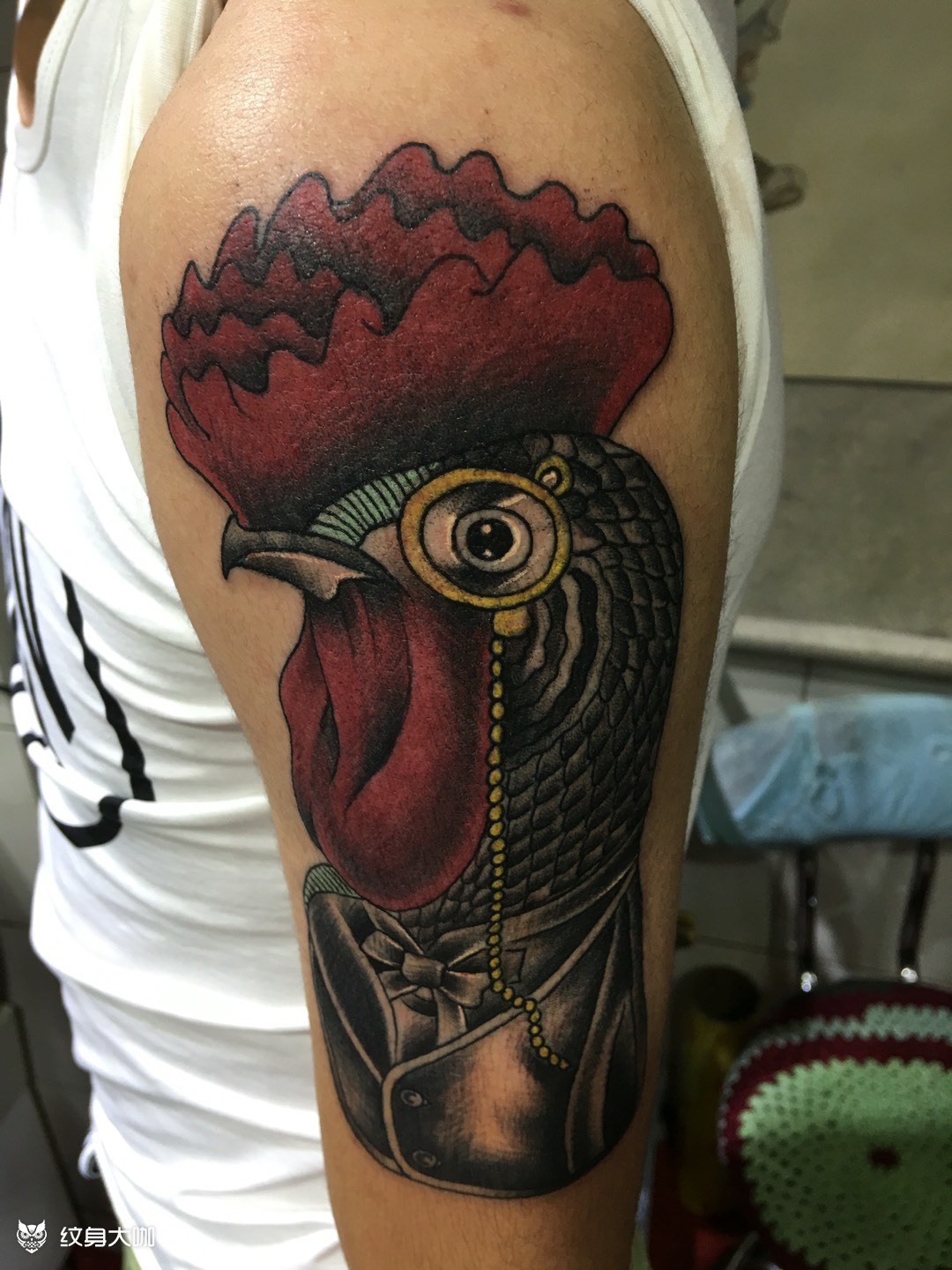 欧美公鸡_纹身图案手稿图片_涌泉的纹身作品集