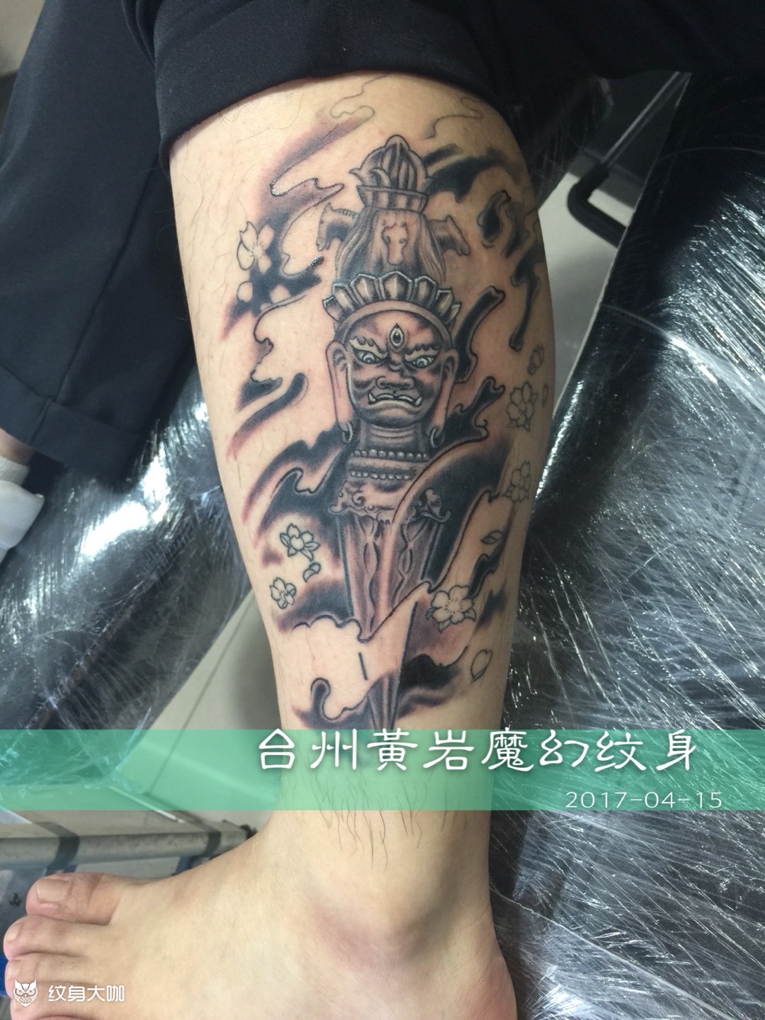 小腿金刚杵完成_纹身图案手稿图片_张送的纹身作品集