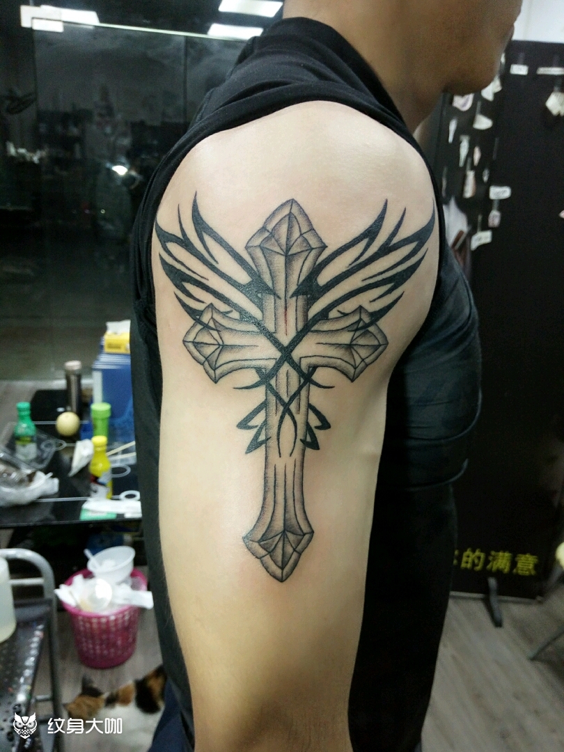 十字架_纹身图案手稿图片_李湘的纹身作品集