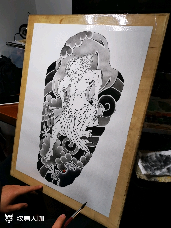 风神手稿_纹身图案手稿图片_陈先生的纹身作品集