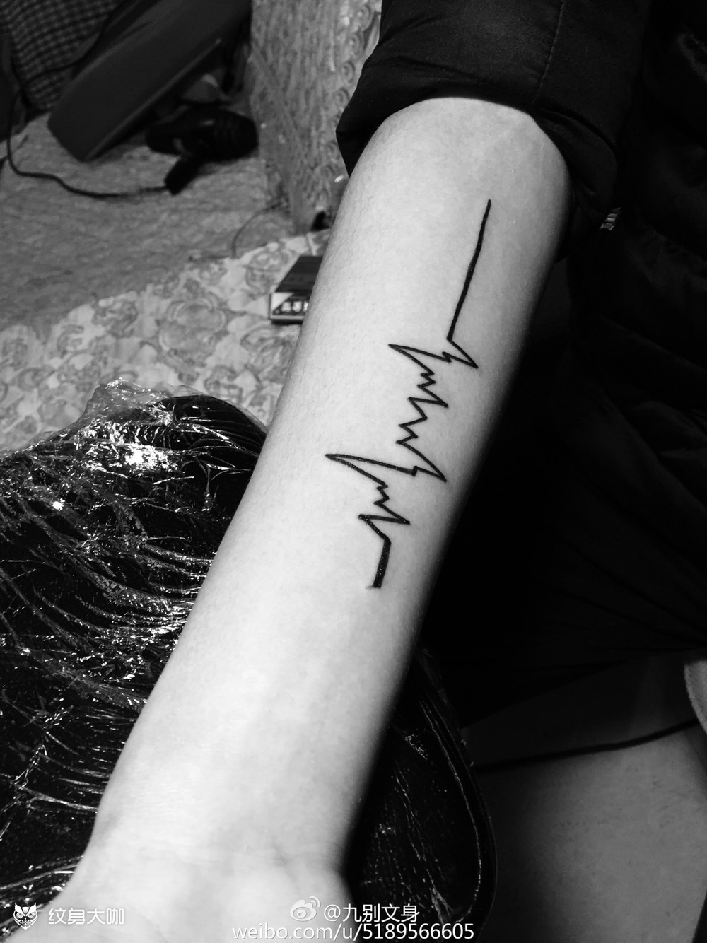 心电图_纹身图案手稿图片_王康的纹身作品集