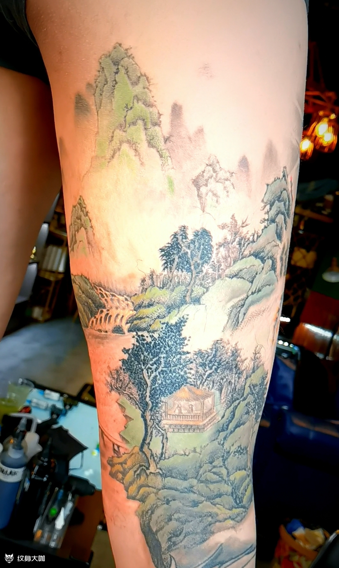 中国风山水_纹身图案手稿图片_宋方亮的纹身作品集