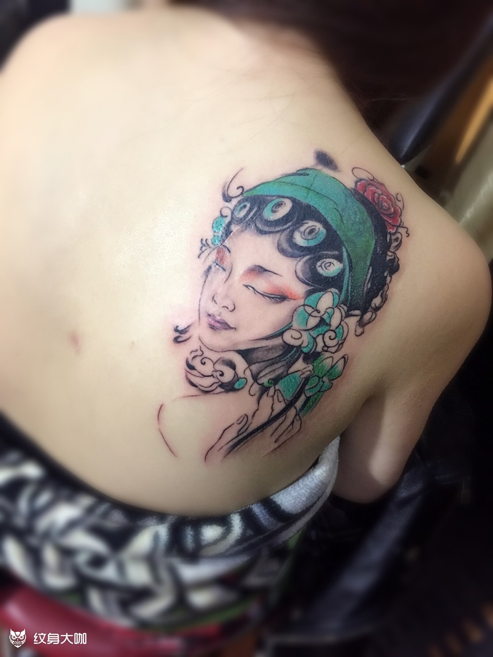 【水墨青衣】来自陕西的美女_纹身图案手稿图片_小v,先生的纹身作品集