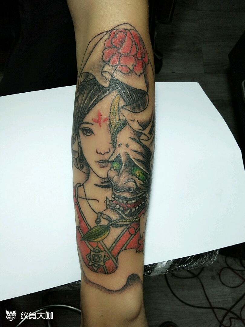 艺妓般若_纹身图案手稿图片_李湘的纹身作品集