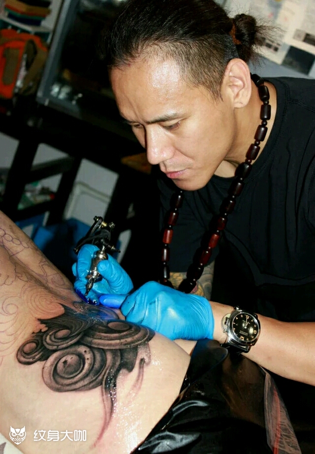 弥勒佛_纹身图案手稿图片_王钢的纹身作品集