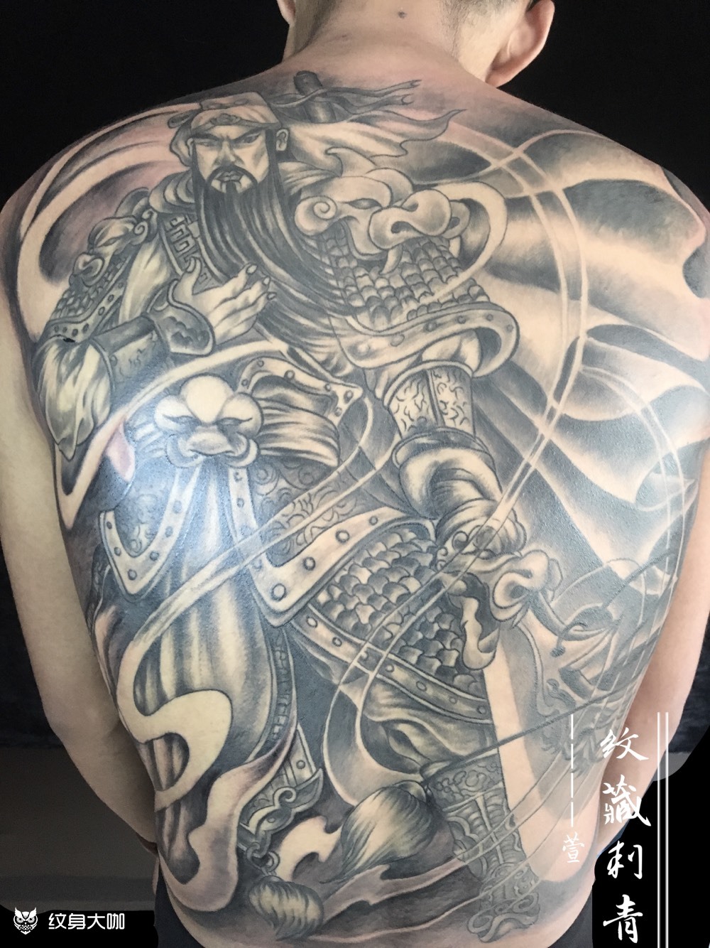 满背关公_纹身图案手稿图片_纹藏 · 萱的纹身作品集