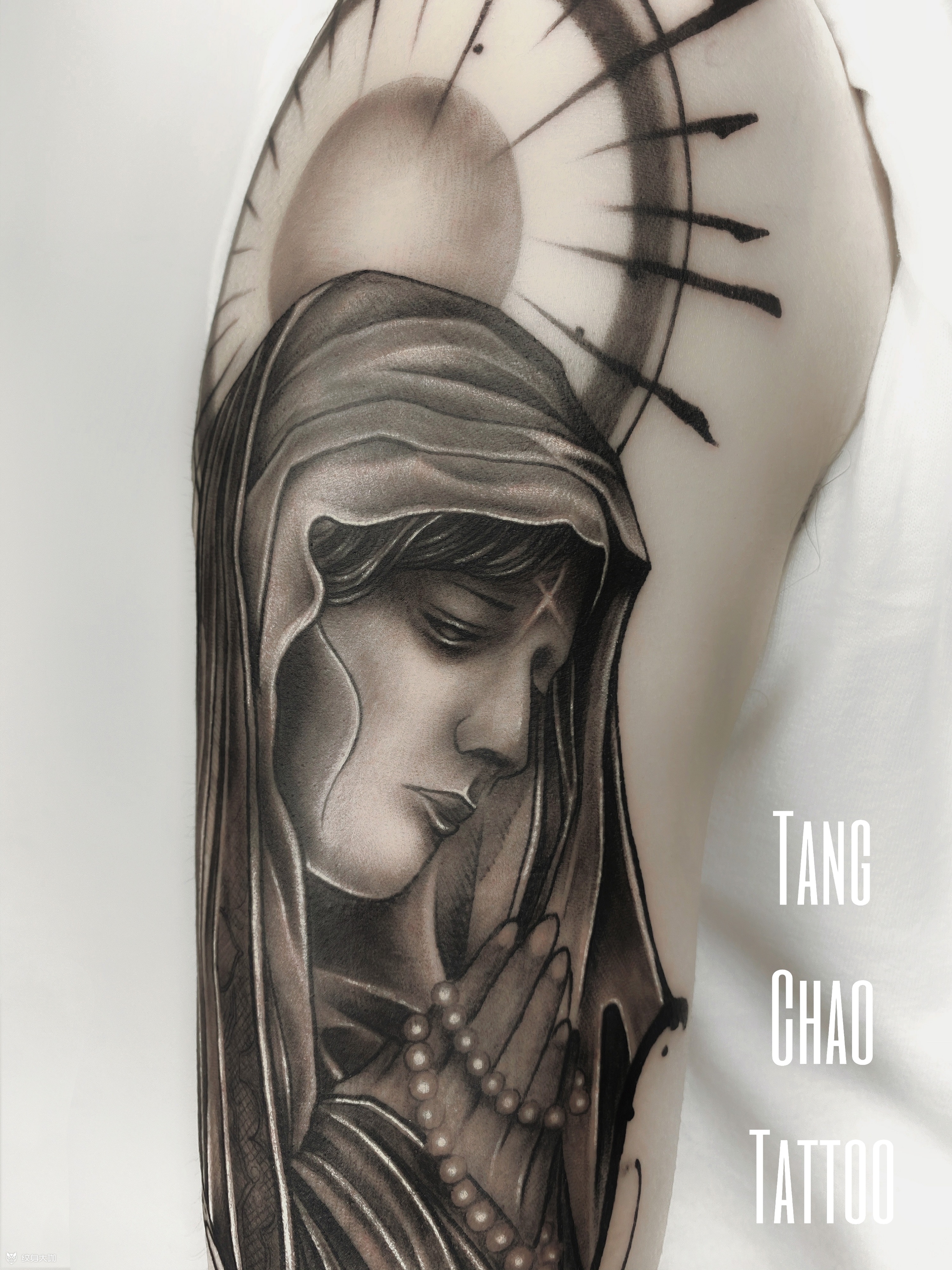 哈利路亚 圣母玛利亚_纹身图案手稿图片_贪杯老唐酒后挑灯看贱的纹身