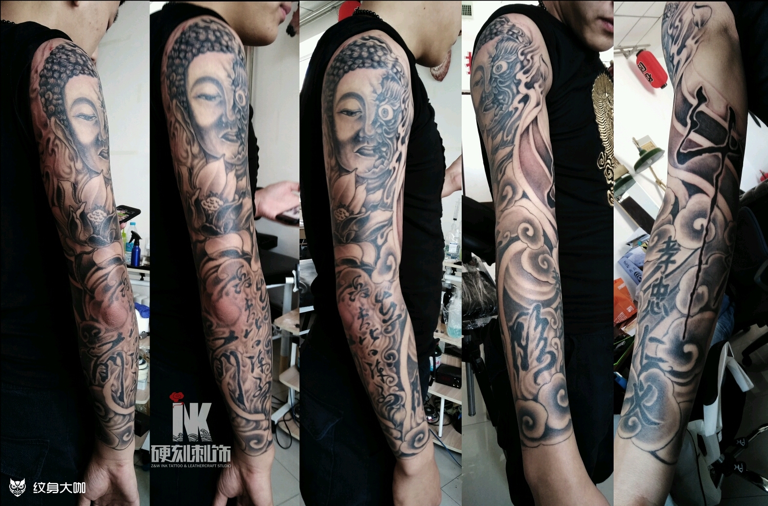 一念之间花臂_纹身图案手稿图片_赵磊的纹身作品集