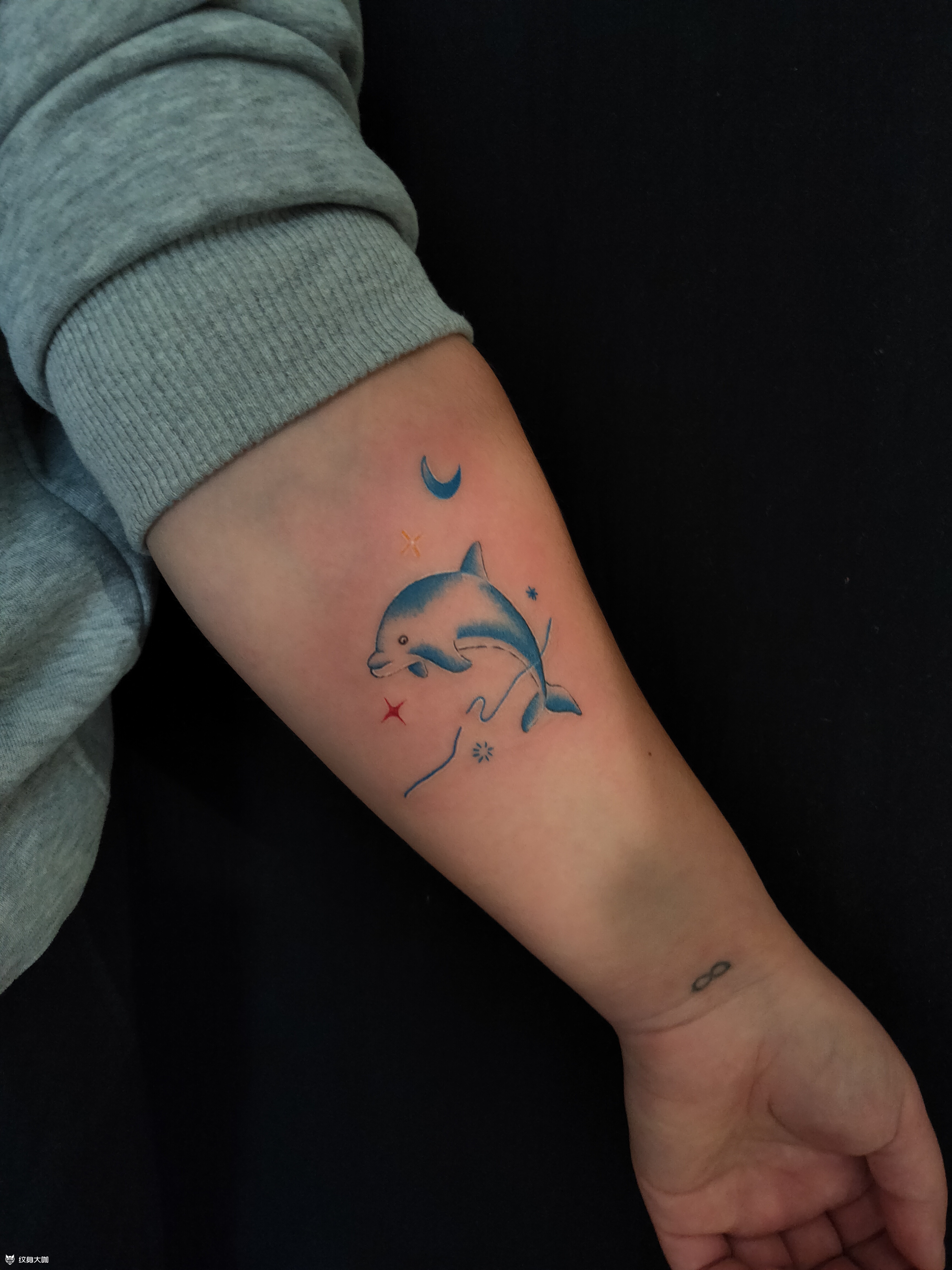 小海豚98_纹身图案手稿图片_谢大拿的纹身作品集