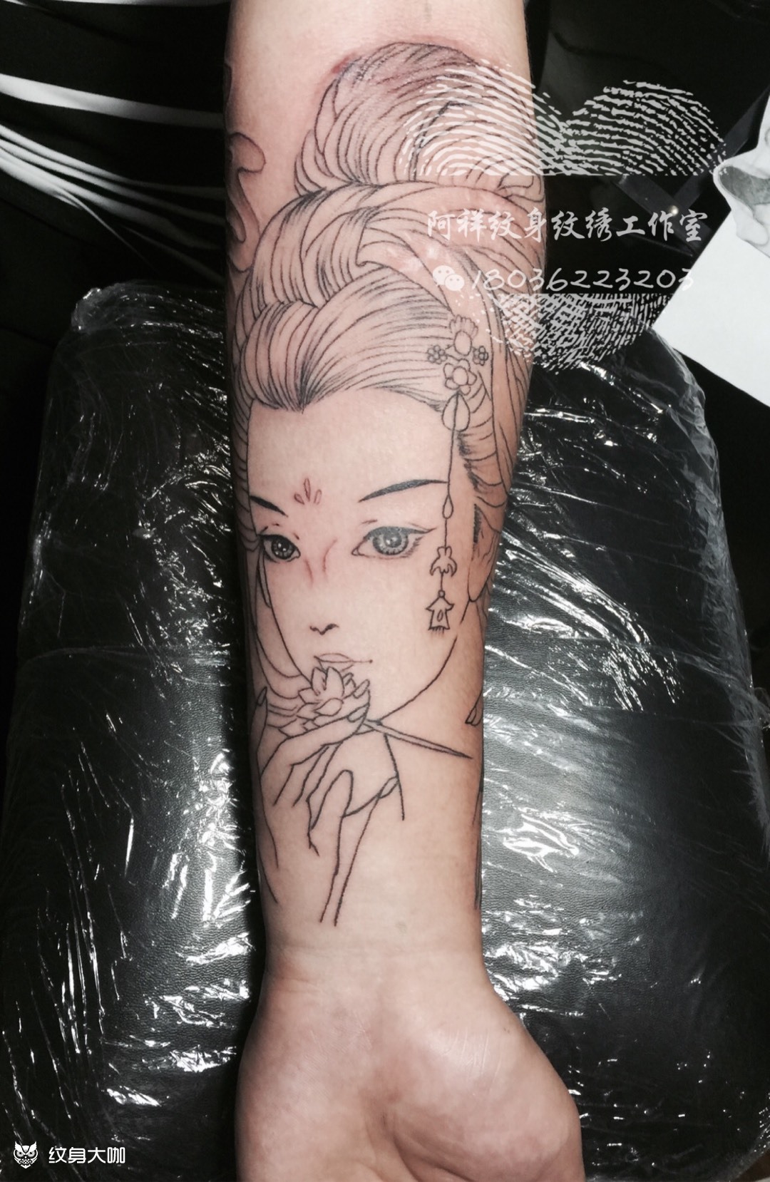 艺妓线条_纹身图案手稿图片_阿祥的纹身作品集