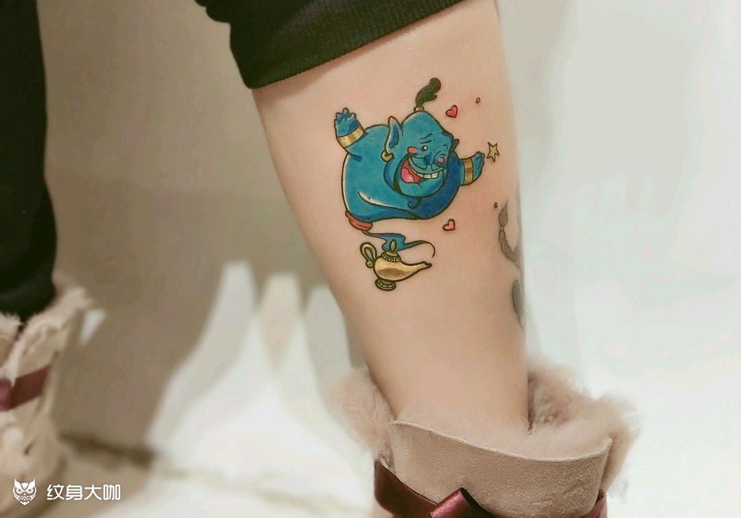 阿拉丁神灯_纹身图案手稿图片_聪聪的纹身作品集