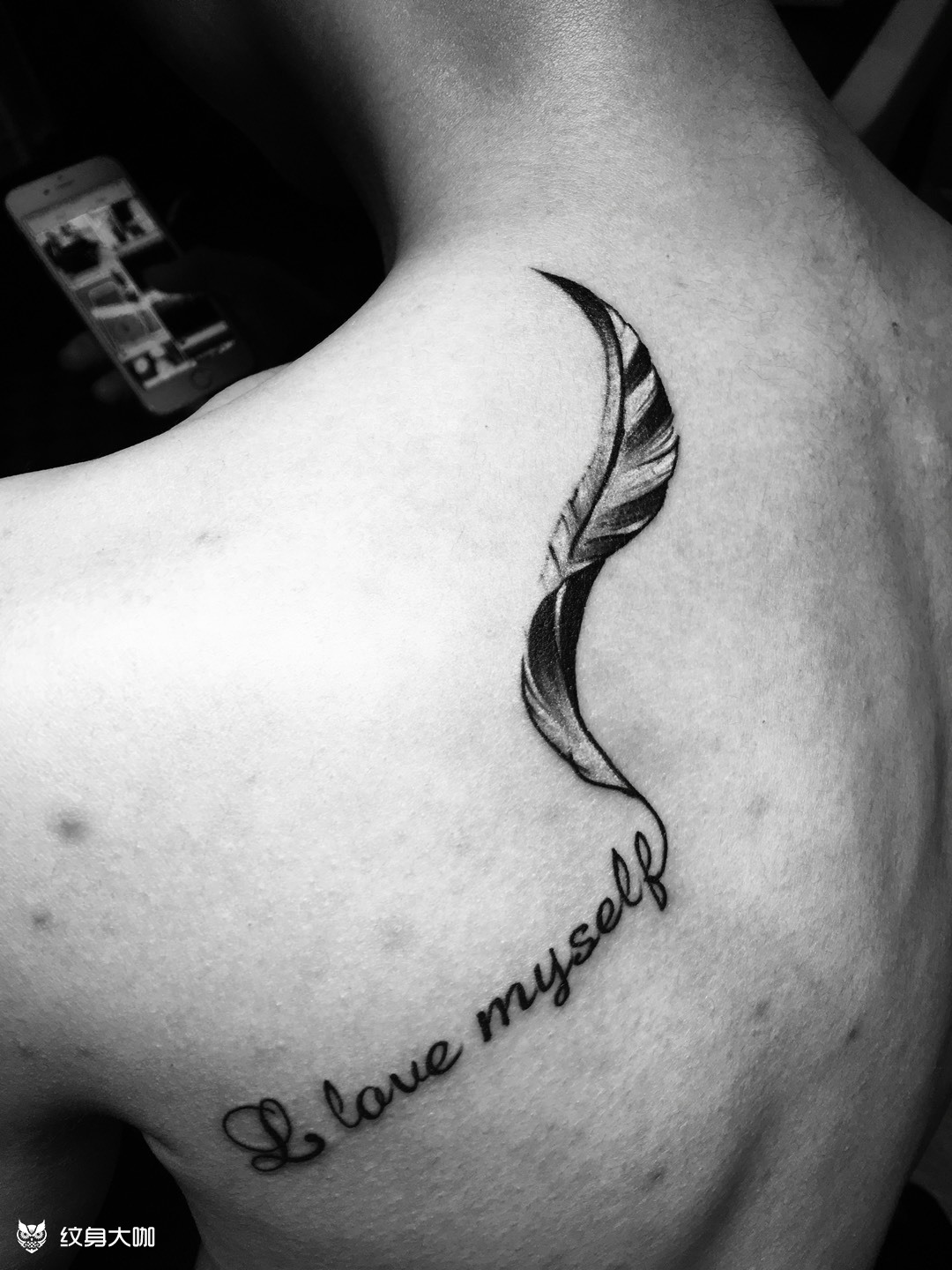 小羽毛_纹身图案手稿图片_紫龙的纹身作品集