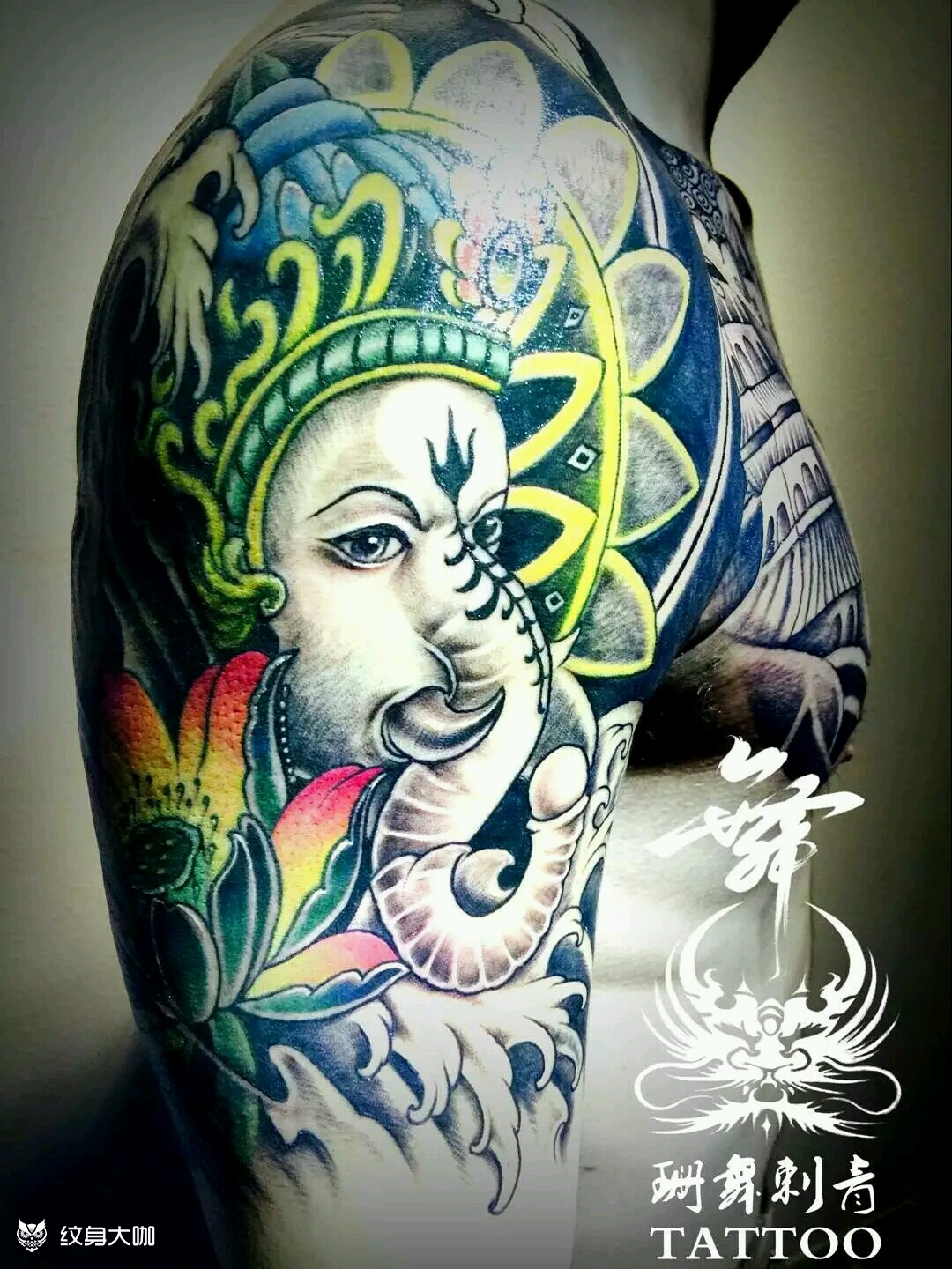 传统半甲_纹身图案手稿图片_二子的纹身作品集