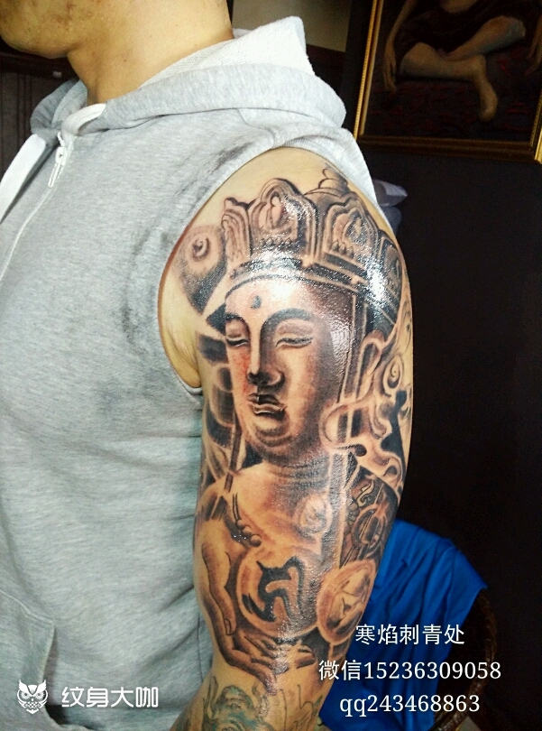 地藏王菩萨_纹身图案手稿图片_寒焰的纹身作品集