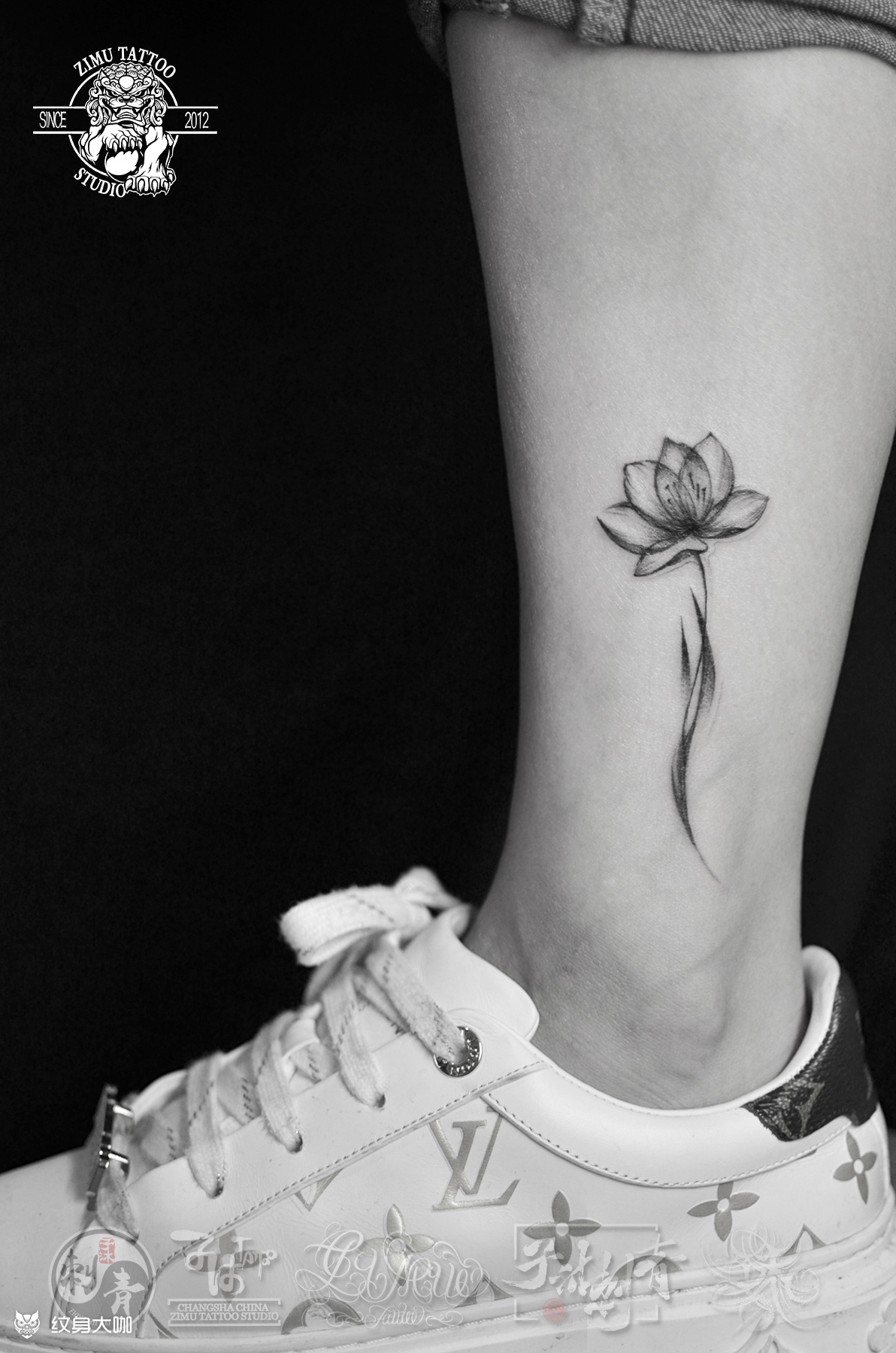 脚踝的莲花_纹身吧社区 - 纹身大咖
