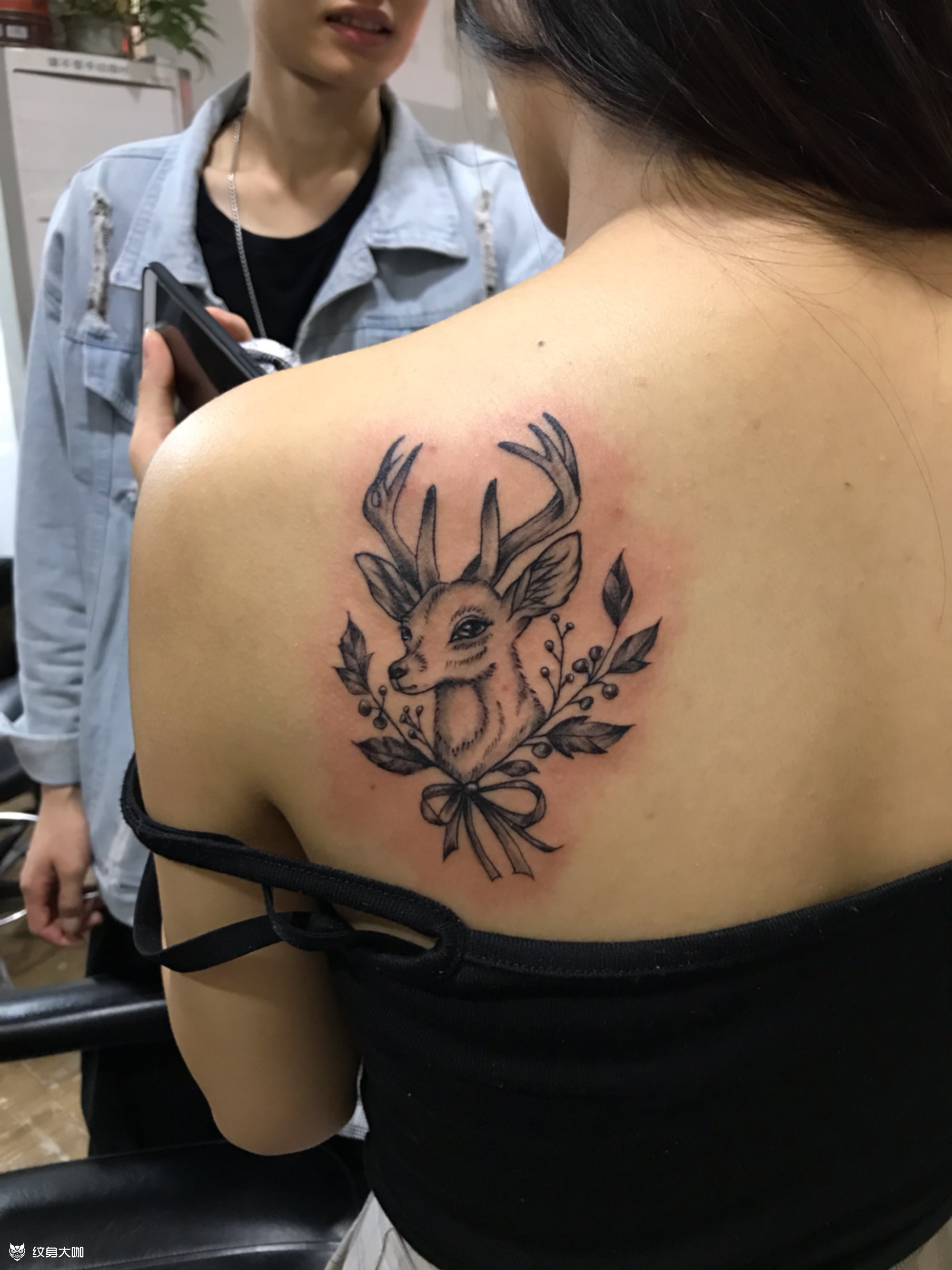 鹿头_纹身图案手稿图片_帅哥的纹身作品集