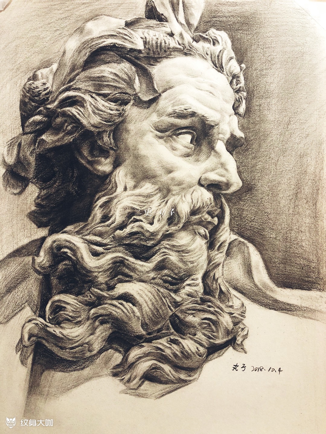 素描石膏-宙斯 73_纹身图案手稿图片_二更-丸子的纹身作品集