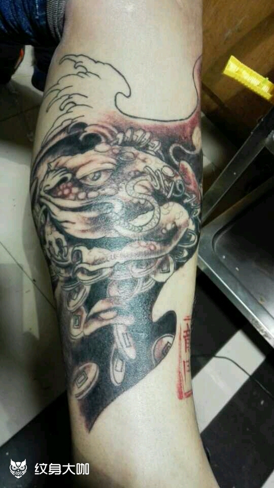 金蟾_纹身图案手稿图片_井伟峰的纹身作品集