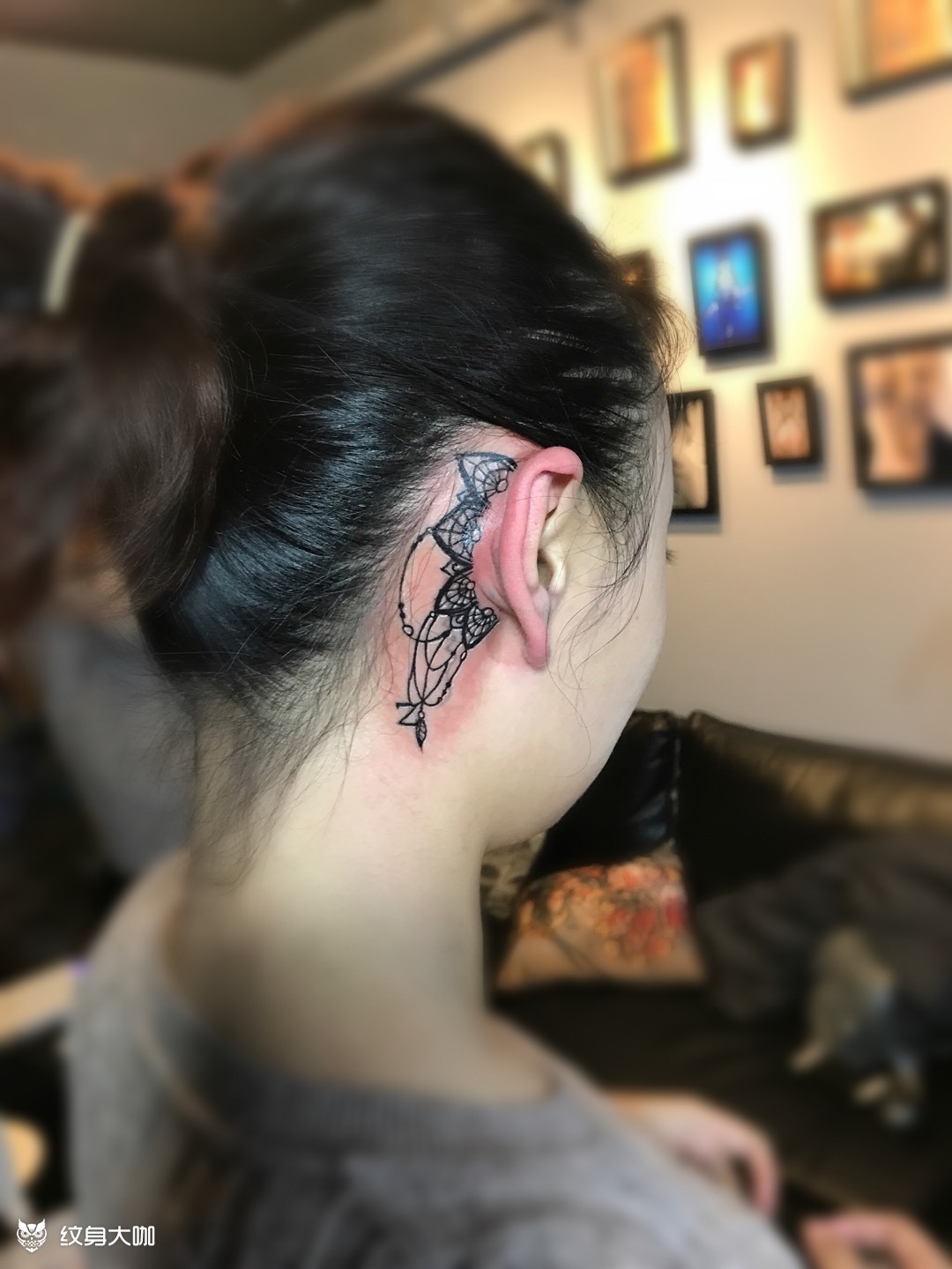 耳后_纹身图案手稿图片_绍艺tattoo的纹身作品集