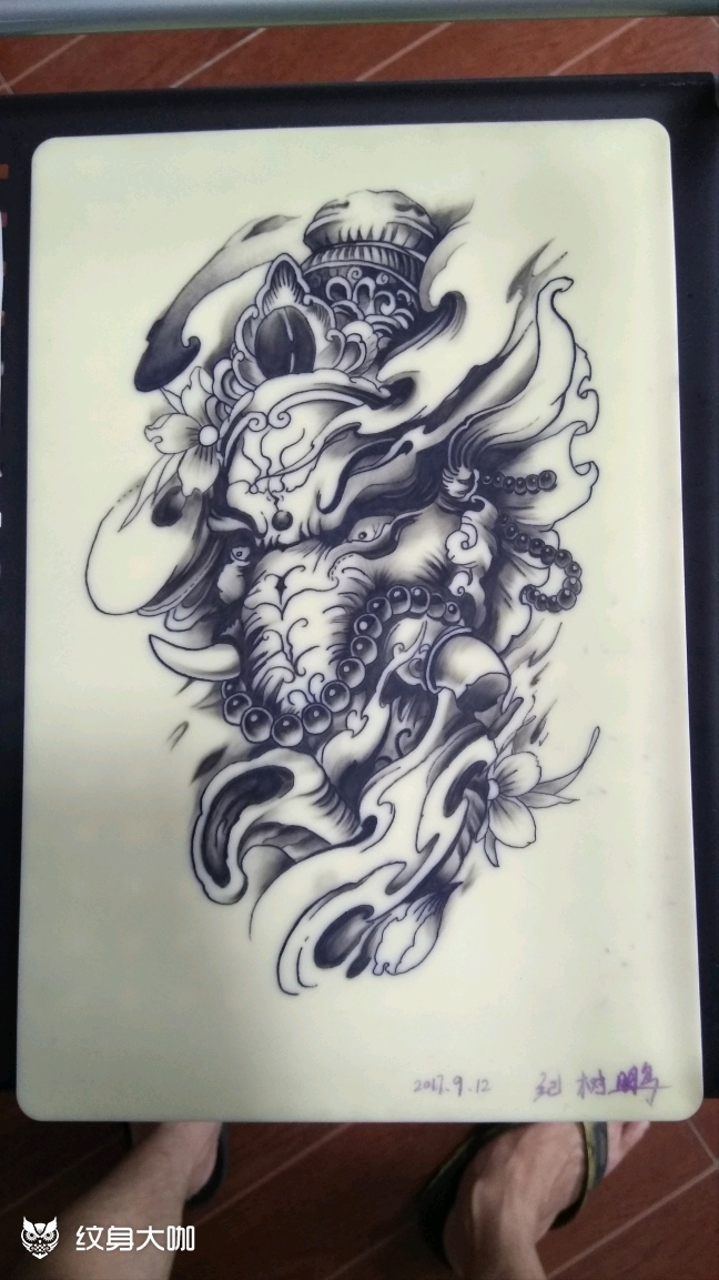 象神_纹身图案手稿图片_纪树鹏的纹身作品集