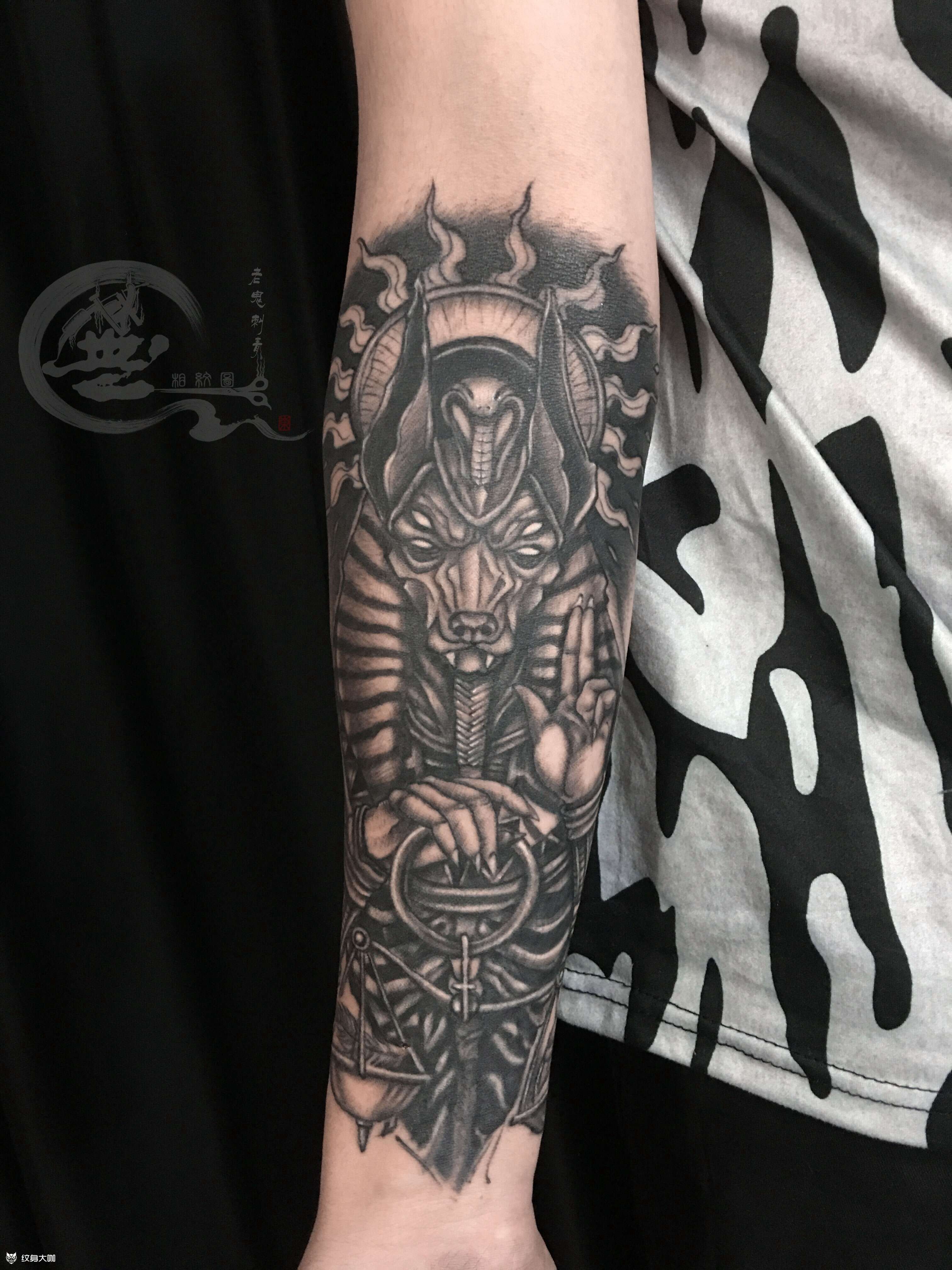 欧美写实包小臂_纹身图案手稿图片_老鬼的纹身作品集