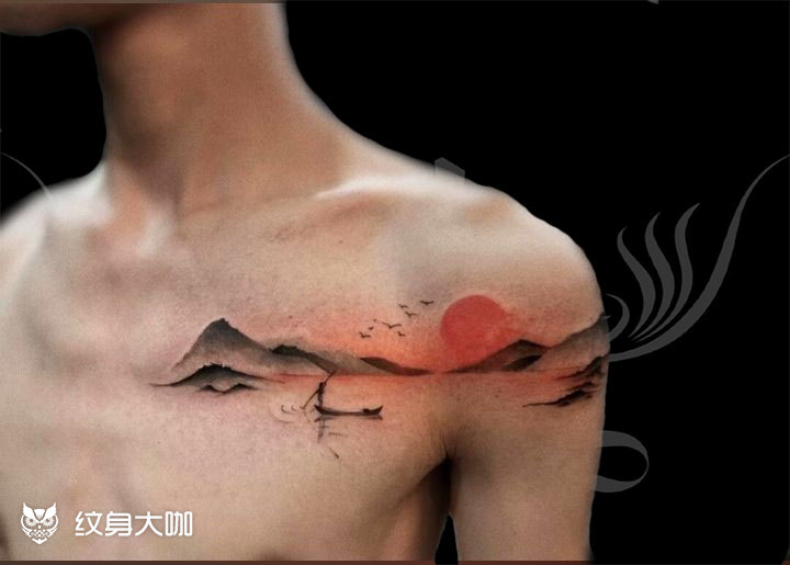 水墨_纹身图案手稿图片_子轩的纹身作品集