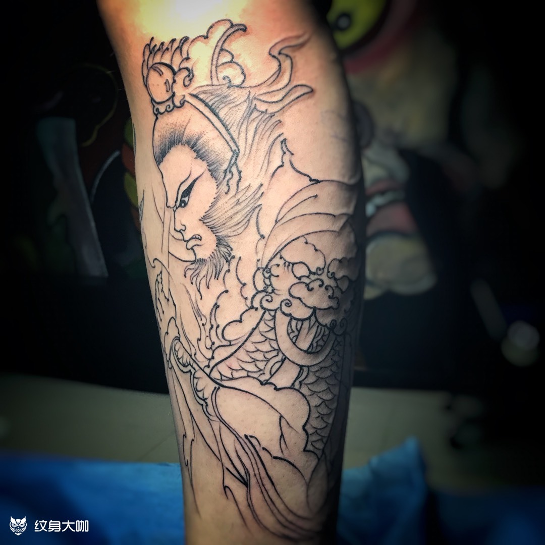 大圣_纹身图案手稿图片_小伟的纹身作品集