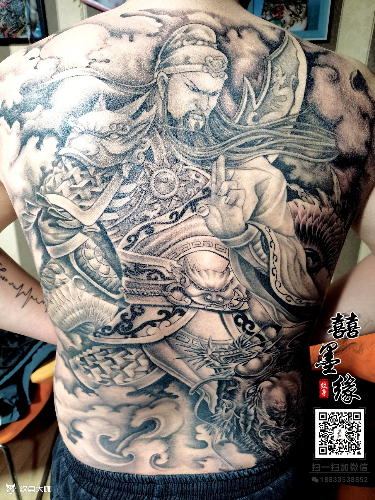 满背关公_纹身图案手稿图片_侯立爽的纹身作品集