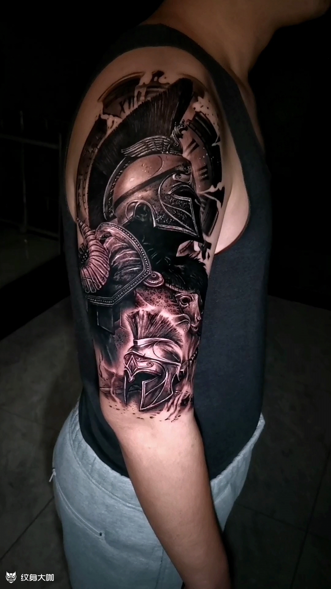 斯巴达_纹身图案手稿图片_曹宁的纹身作品集
