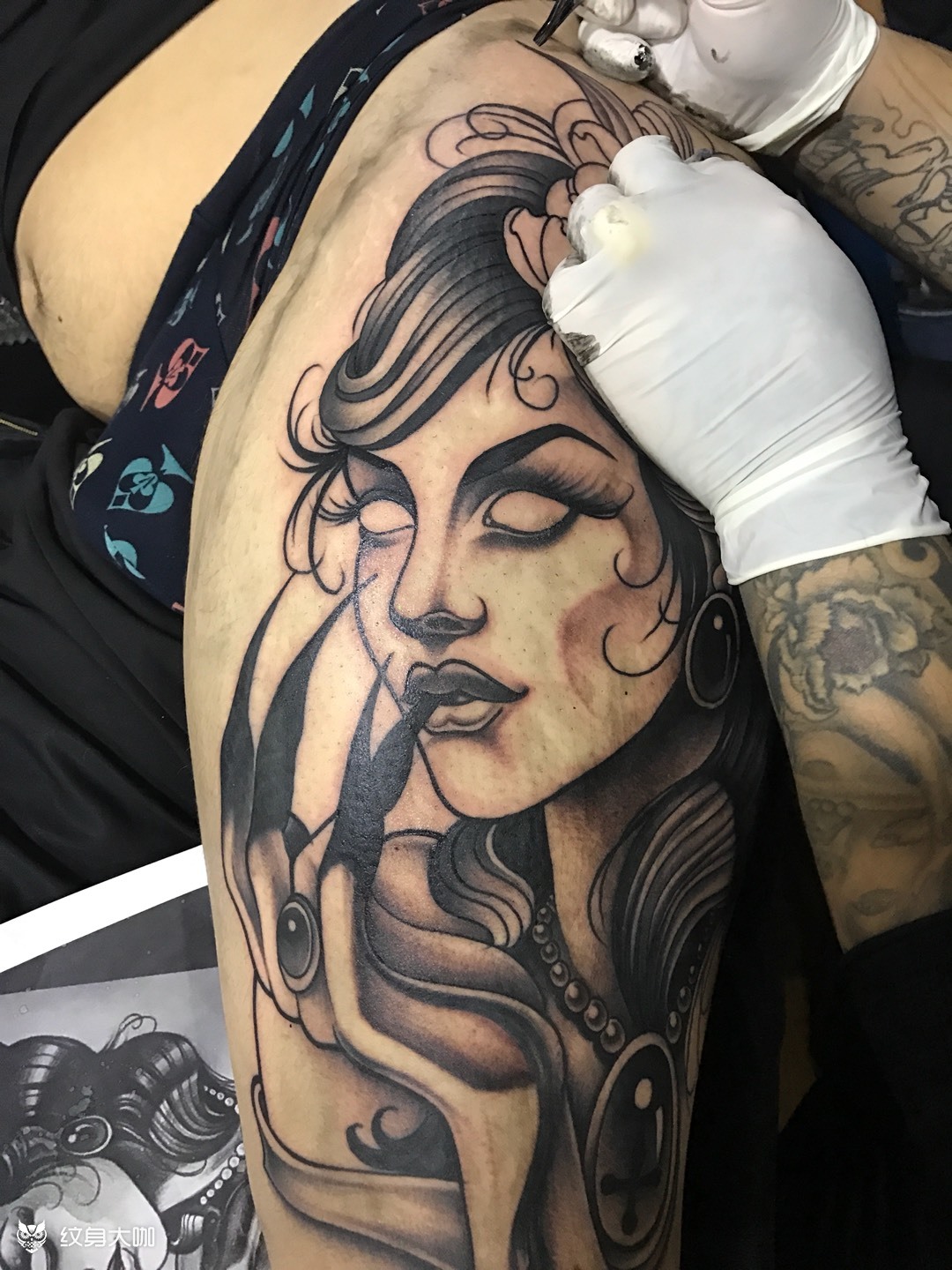 大腿外侧_纹身图案手稿图片_小涛的纹身作品集