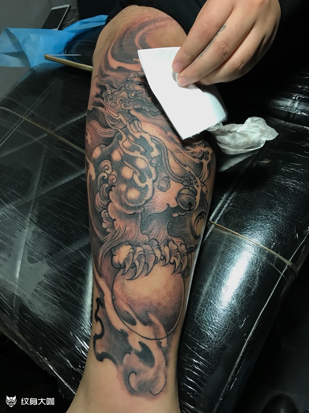 唐狮过程_纹身图案手稿图片_山石的纹身作品集