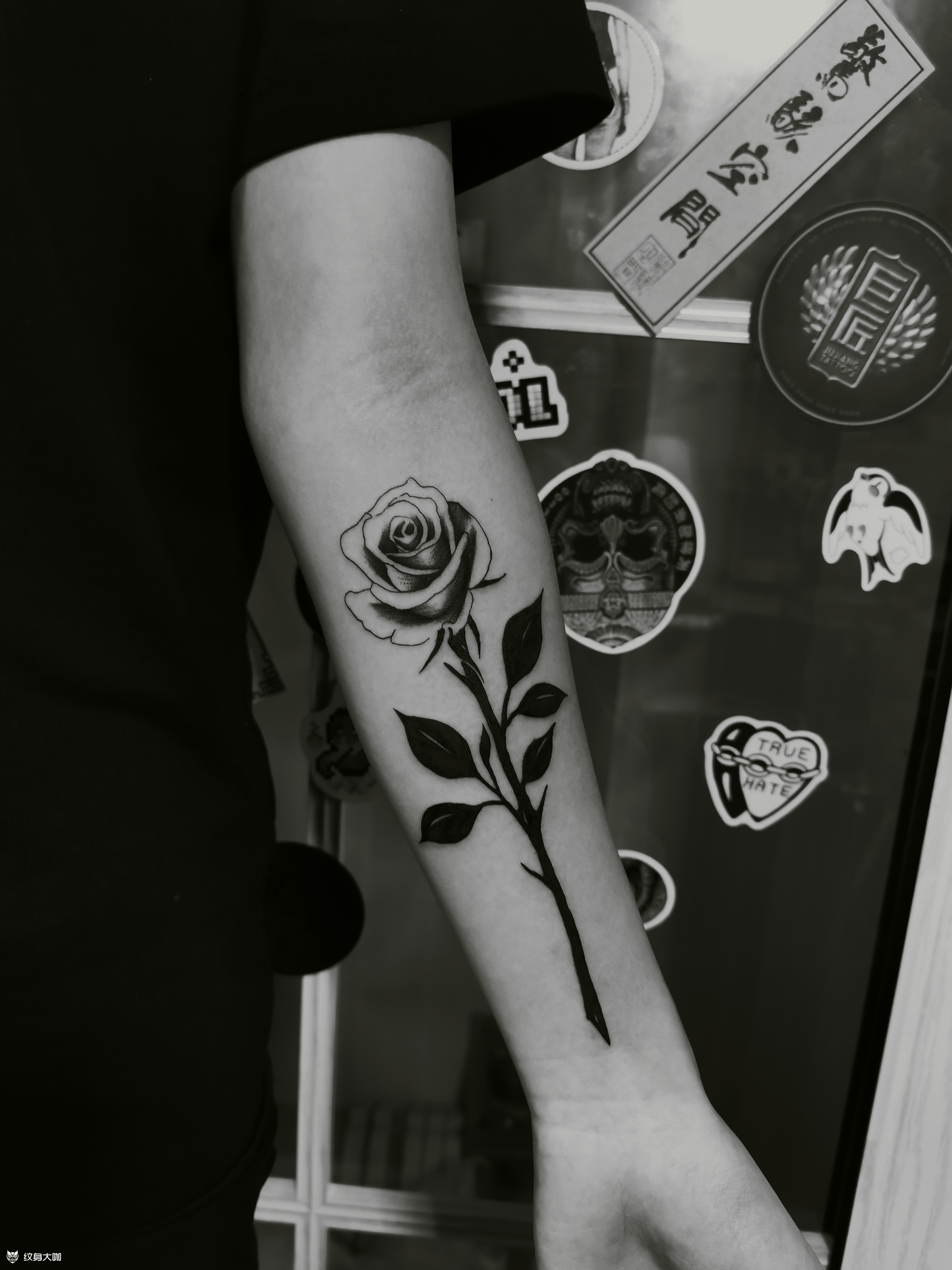 暗黑玫瑰_纹身图案手稿图片_阿蛟的纹身作品集