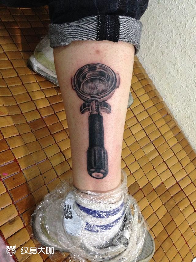 咖啡机手柄_纹身图案手稿图片_李珠清的纹身作品集