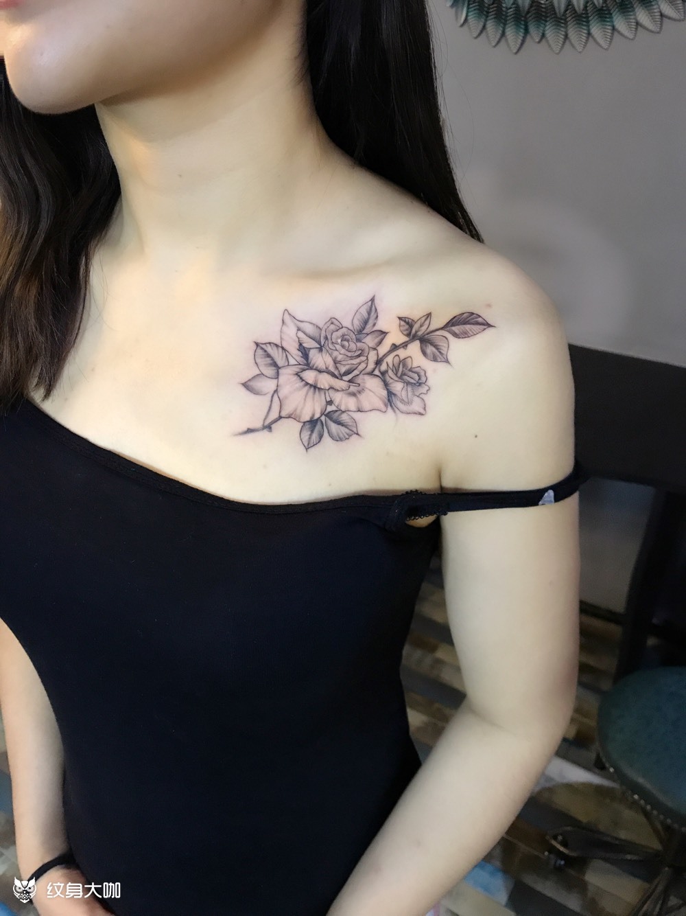 肩花_纹身图案手稿图片_胡刚的纹身作品集