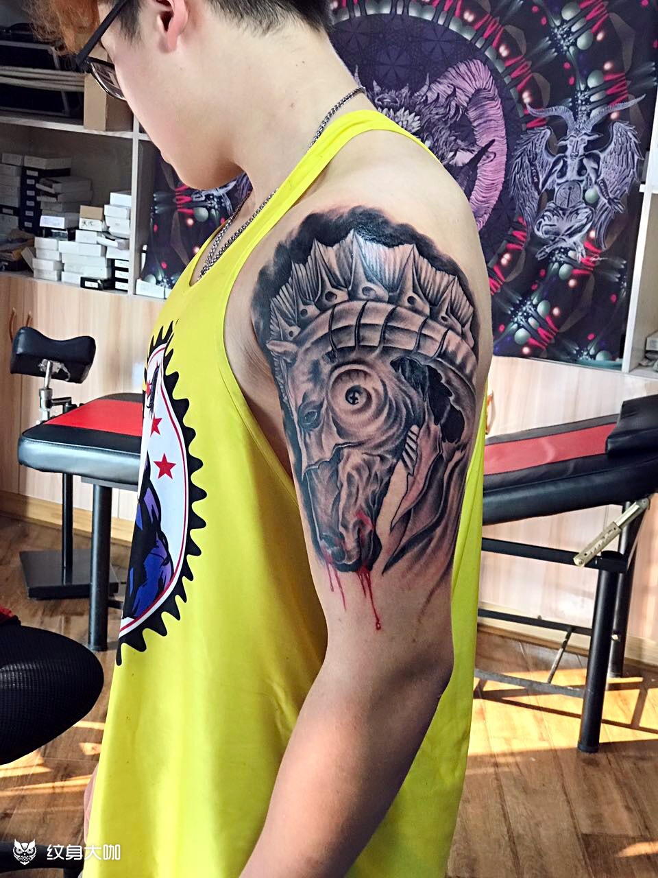 马头_纹身图案手稿图片_狼客总店的纹身作品集