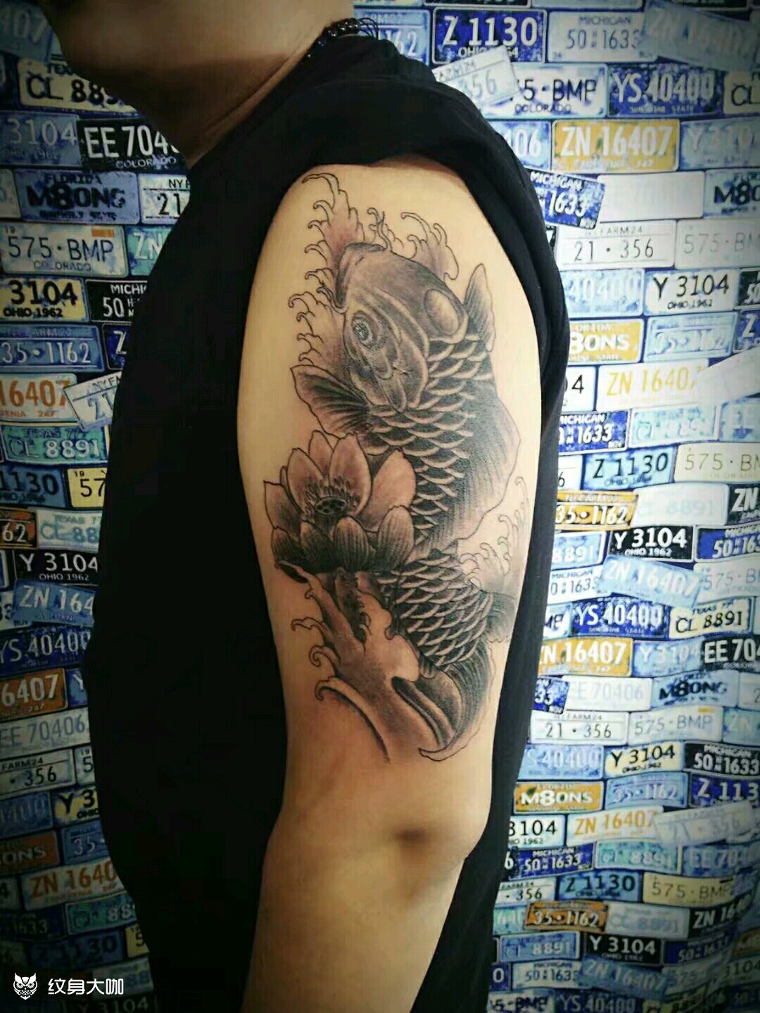 招财鱼_纹身图案手稿图片_张小丽的纹身作品集