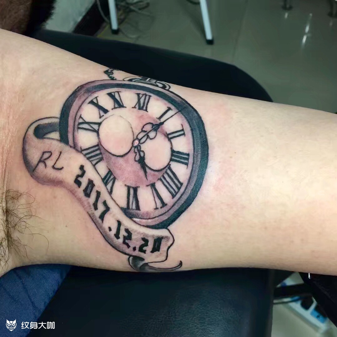 钟表_纹身图案手稿图片_南天门的纹身作品集