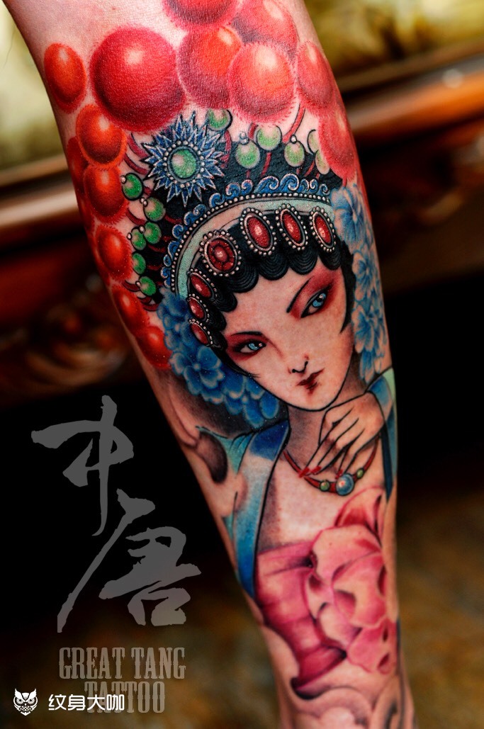 刀马旦_纹身图案手稿图片_孟祥伟的纹身作品集