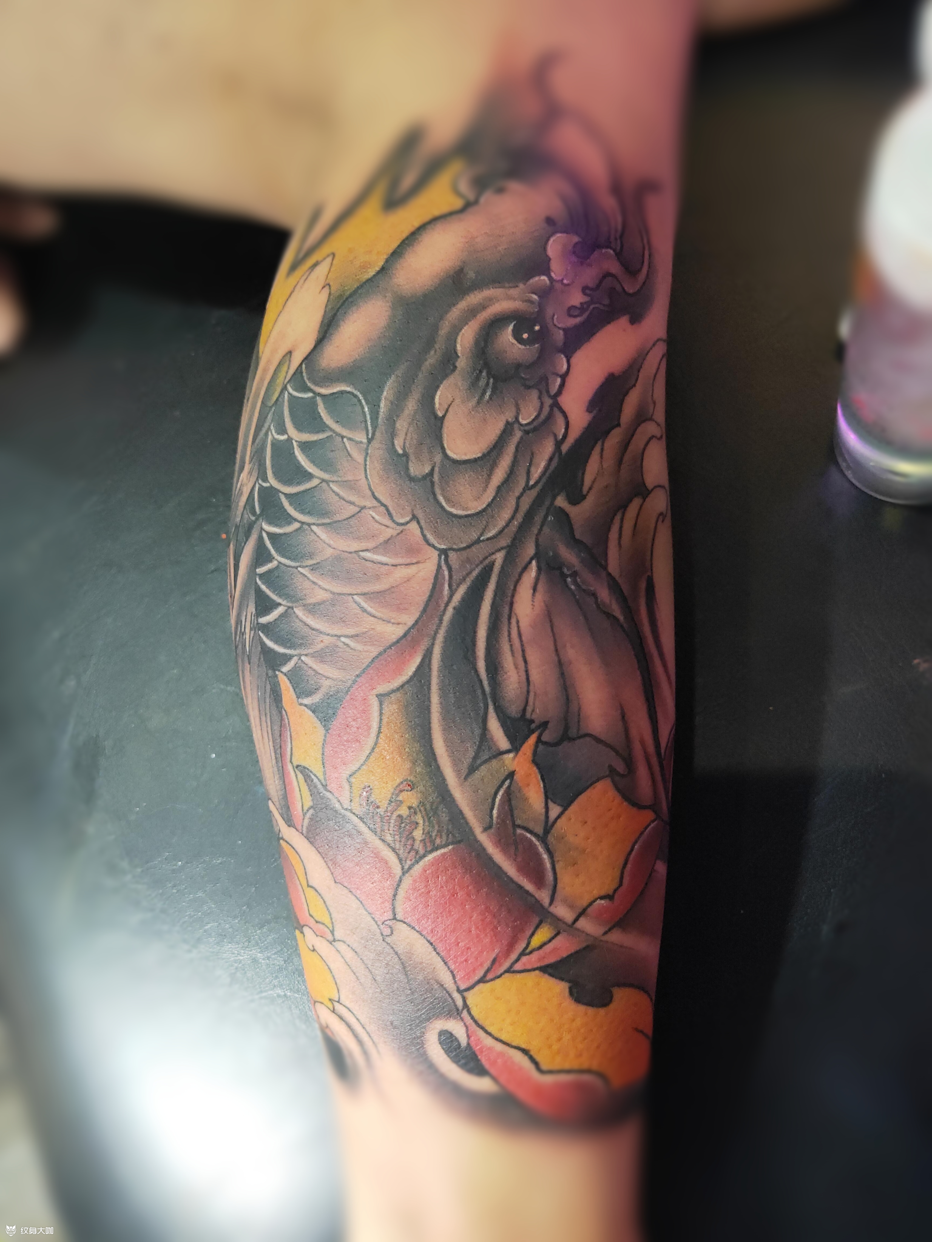 小腿鲤鱼_纹身图案手稿图片_奉化(飞墨赐青)的纹身作品集