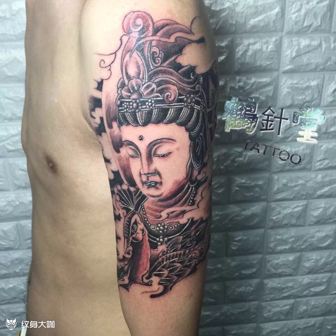 孔雀大明王_纹身图案手稿图片_鹤针堂的纹身作品集