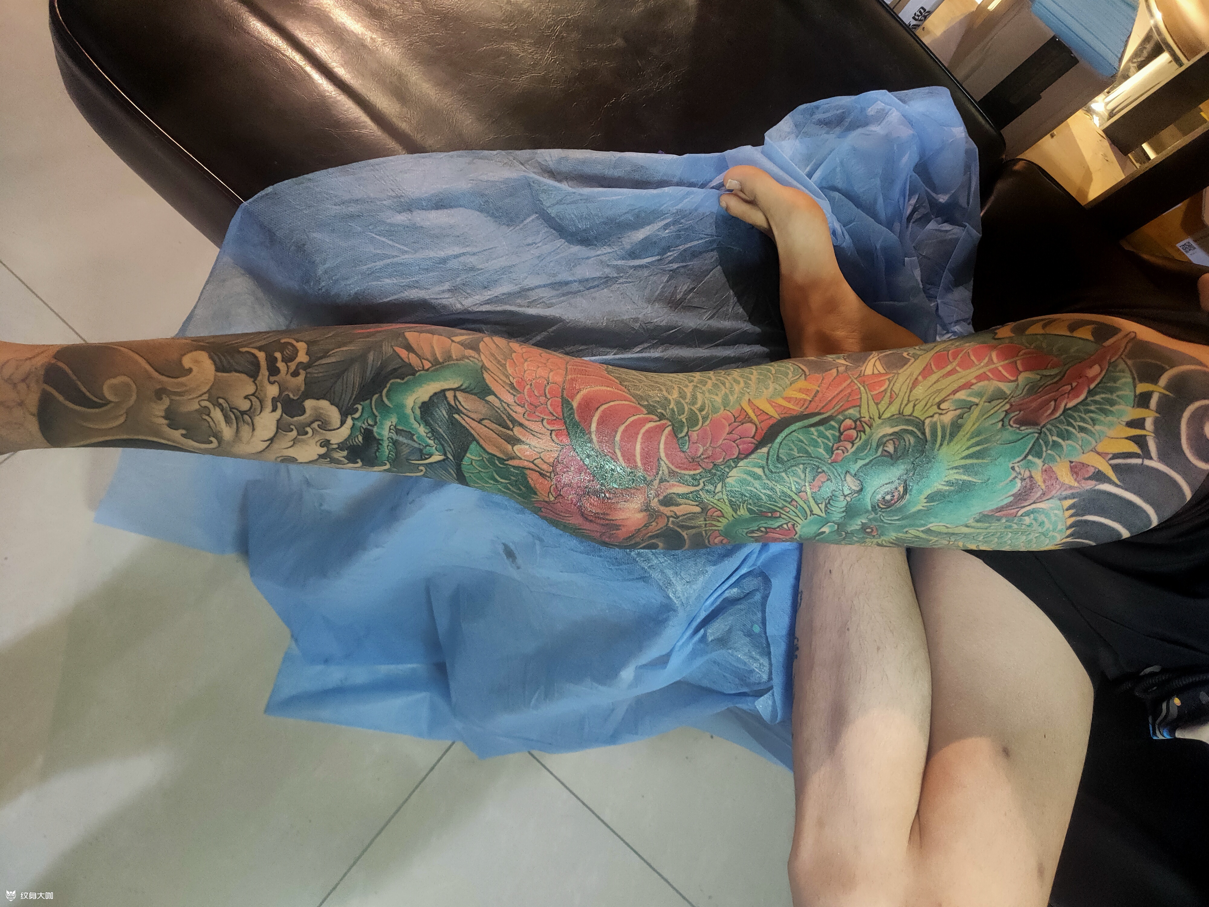 新传统龙腿_纹身图案手稿图片_创痕的纹身作品集