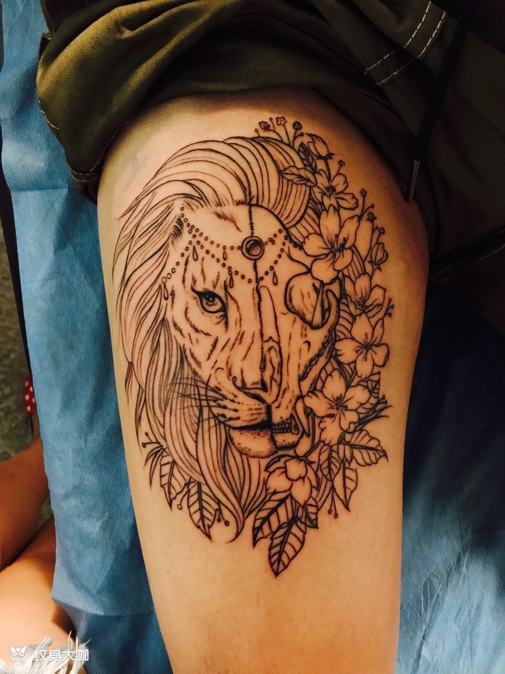 狮子纹身图案简单图片