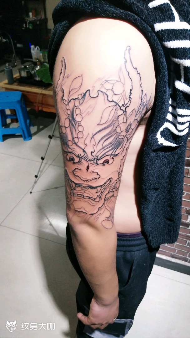 正脸般若_纹身图案手稿图片_帝易——琛的纹身作品集