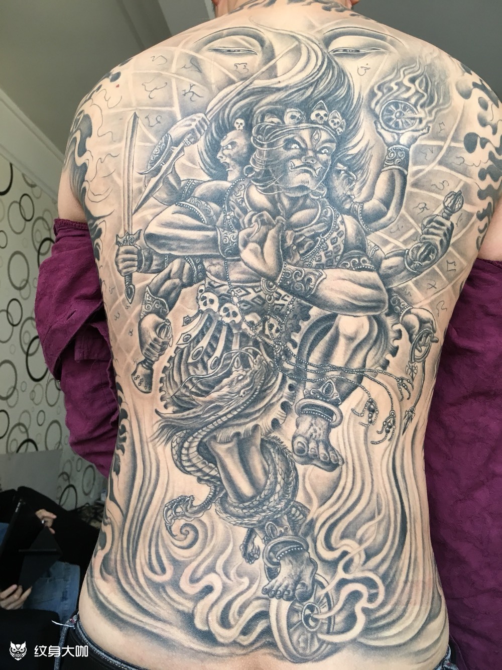 满背金刚明王_纹身图案手稿图片_黄子浩的纹身作品集