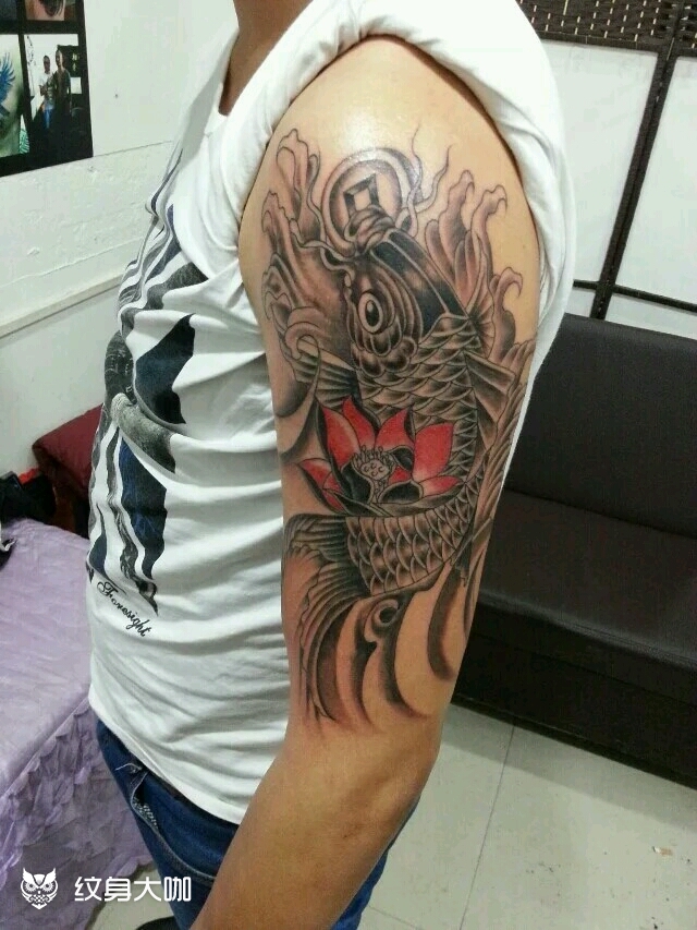 招财鱼!_纹身图案手稿图片_中山刺魂堂的纹身作品集