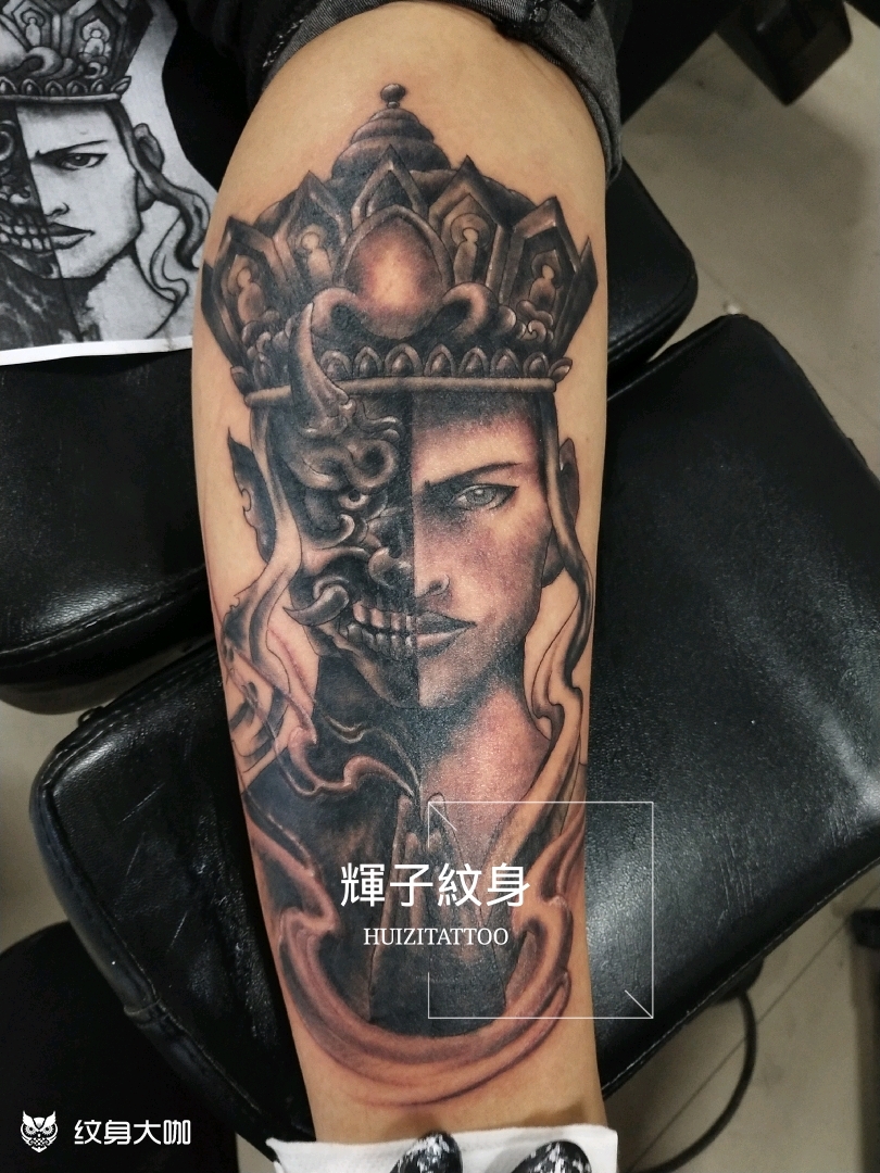 善恶僧人_纹身图案手稿图片_辉子的纹身作品集