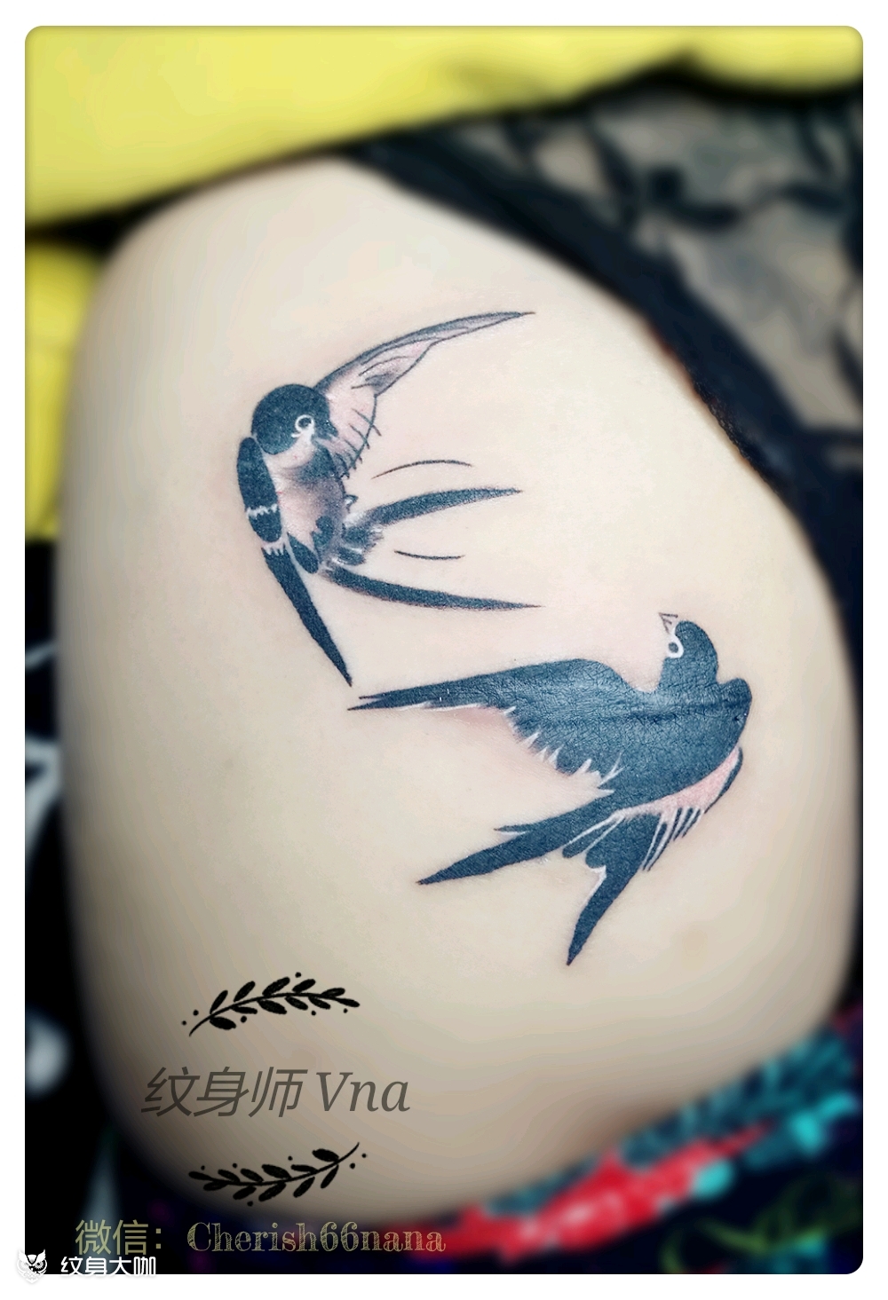 燕子_纹身图案手稿图片_玺睿的纹身作品集