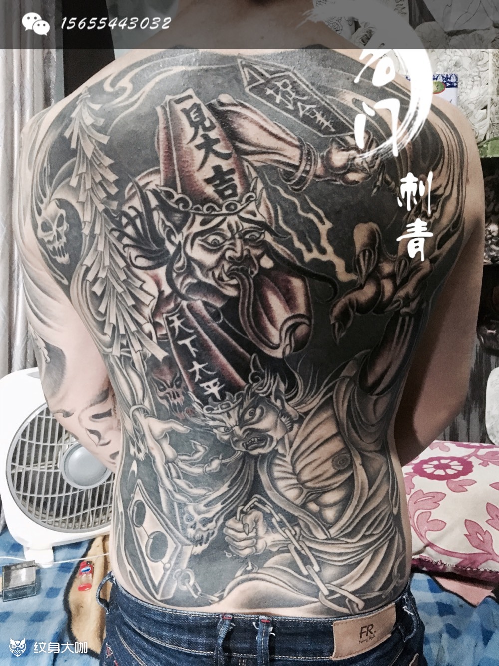 黑白无常_纹身图案手稿图片_刘明的纹身作品集